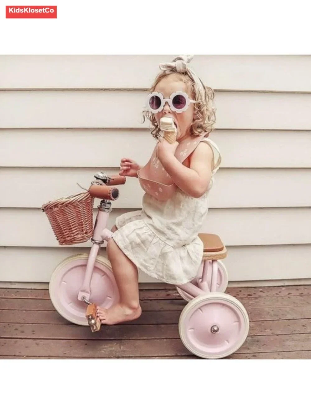 Toddler Flower Sunglasses UV400 Protection Spring Hinge Plastic Frame Age 3-8